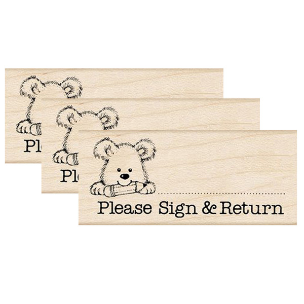 Hero Arts Please Sign and Return Pup Stamp, PK3 D453
